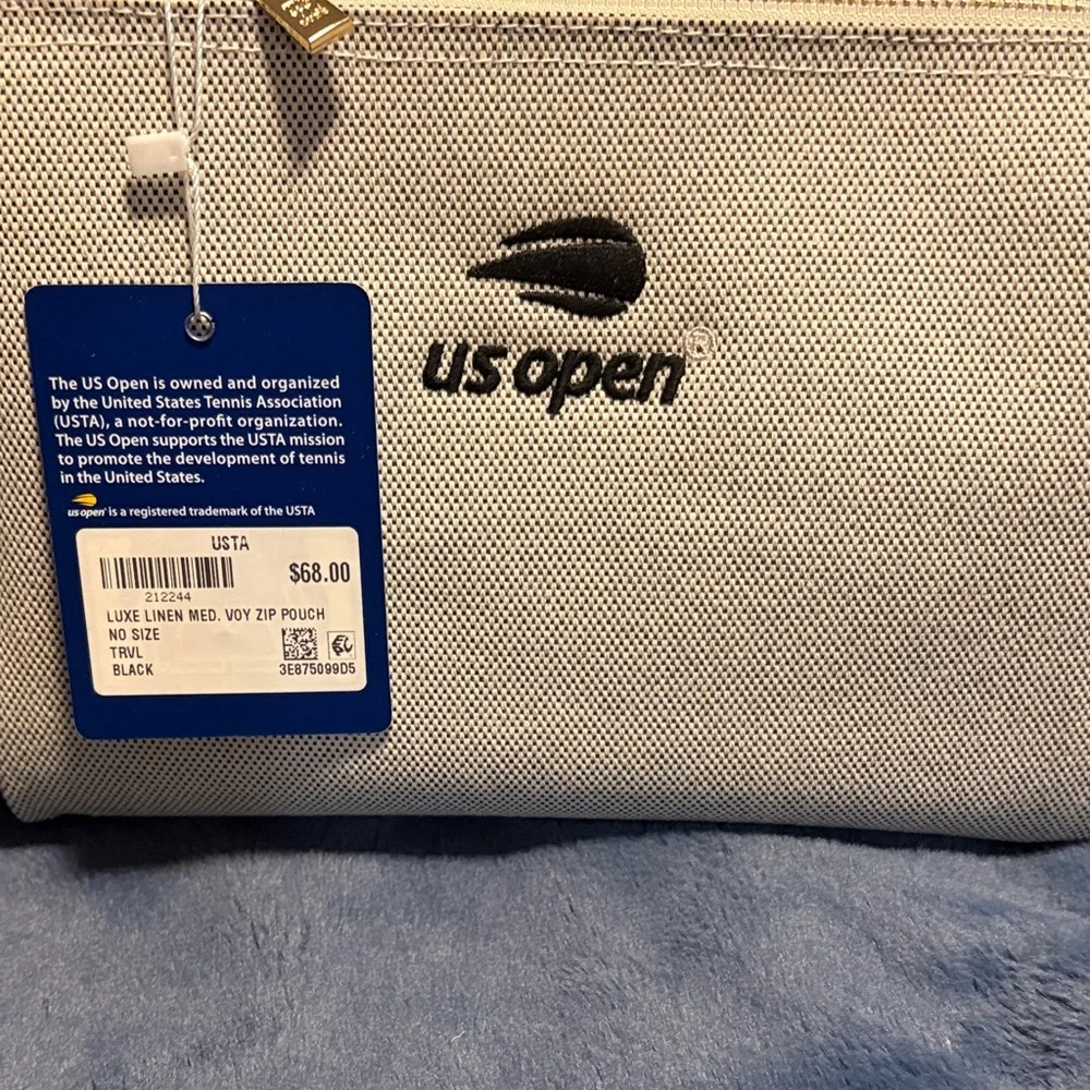 US Open Zip Pouch with Black Trim